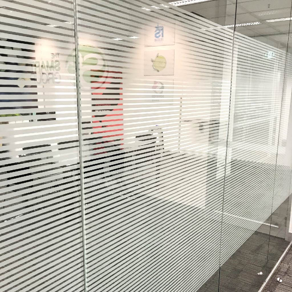 Decorative window film for office privacy on glass partitions