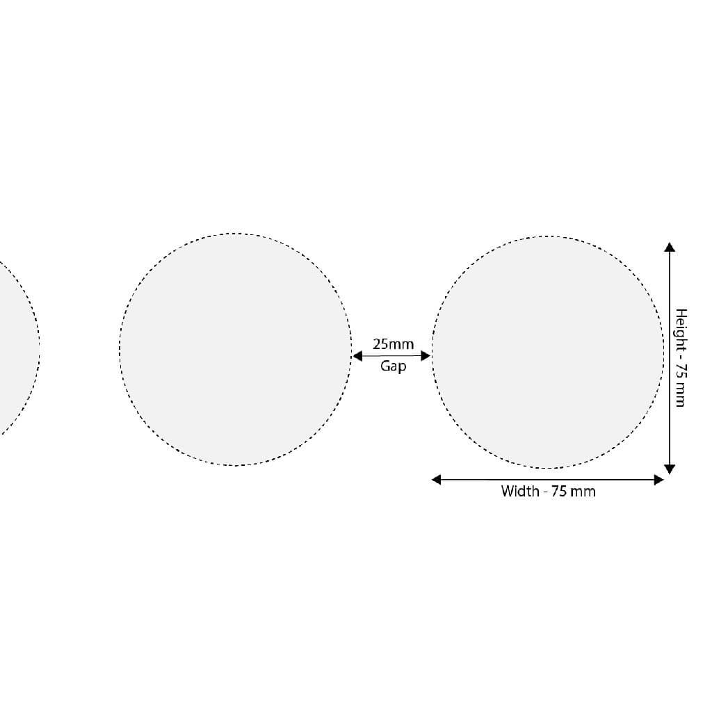 75mm Circle Safety Decal Sizing