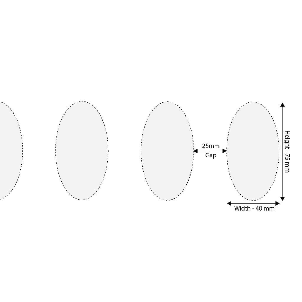 75mm Safety Decal Oval Shape Sizing