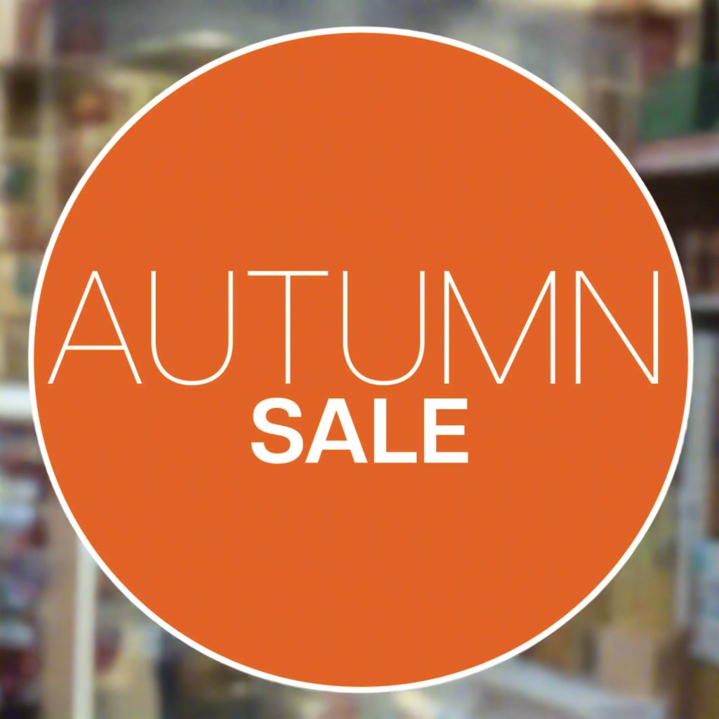 autumn sale window stickers