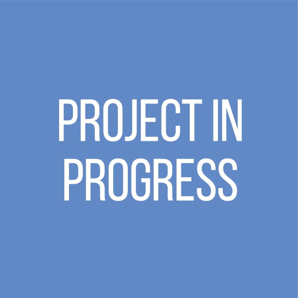 Blue background with Project in progress text