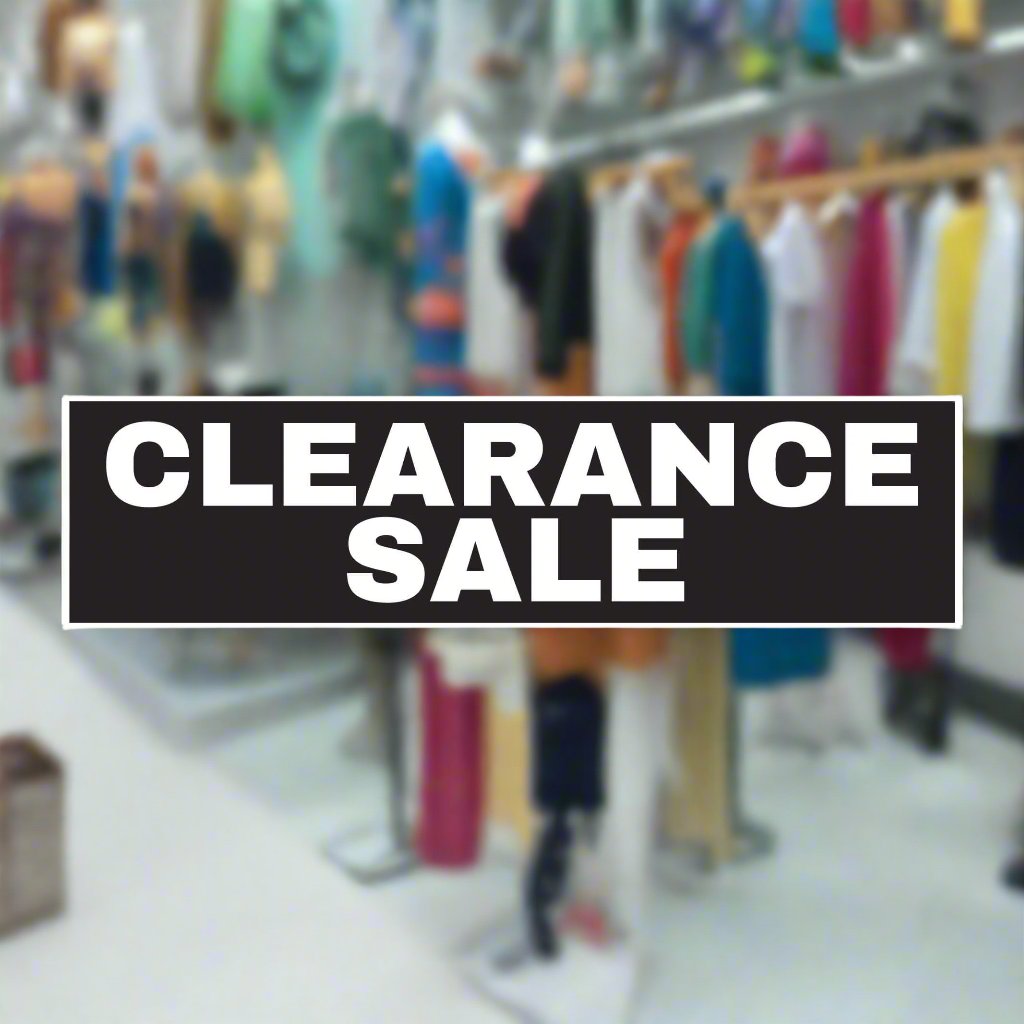 Clearance Sale Window Sticker Red on window