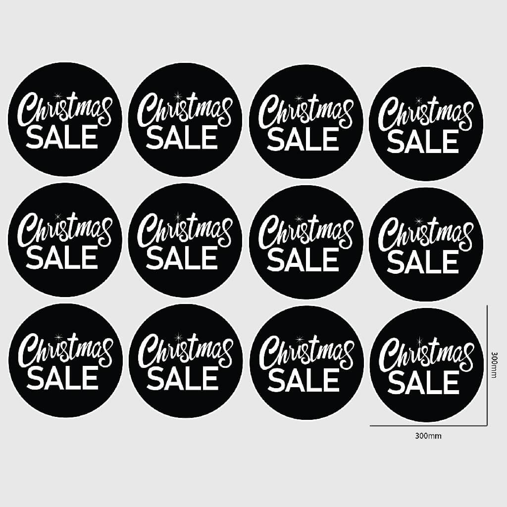 Christmas Sale Window Sticker Size Image Black