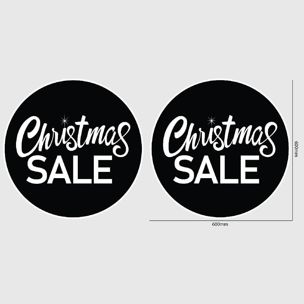 Christmas Sale Window Sticker Size Image Black