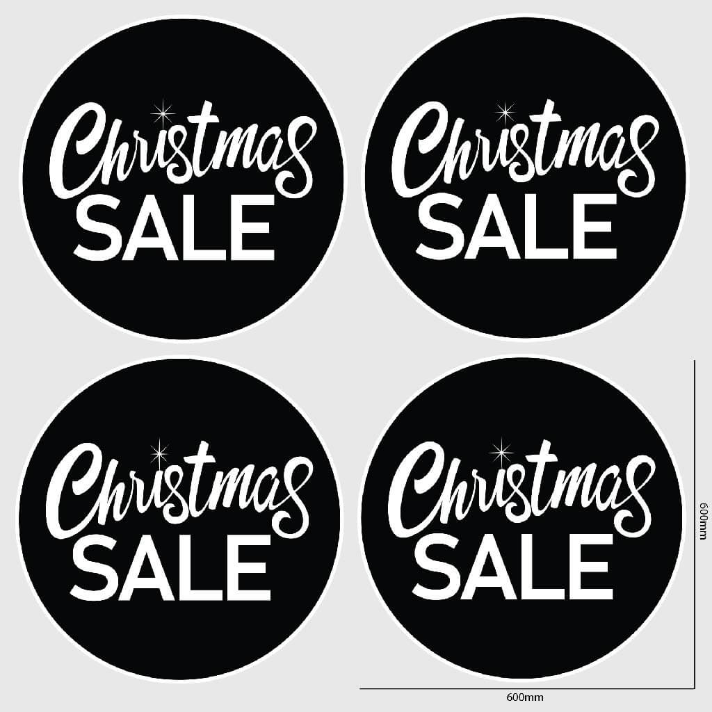 Christmas Sale Window Sticker Size Image Black