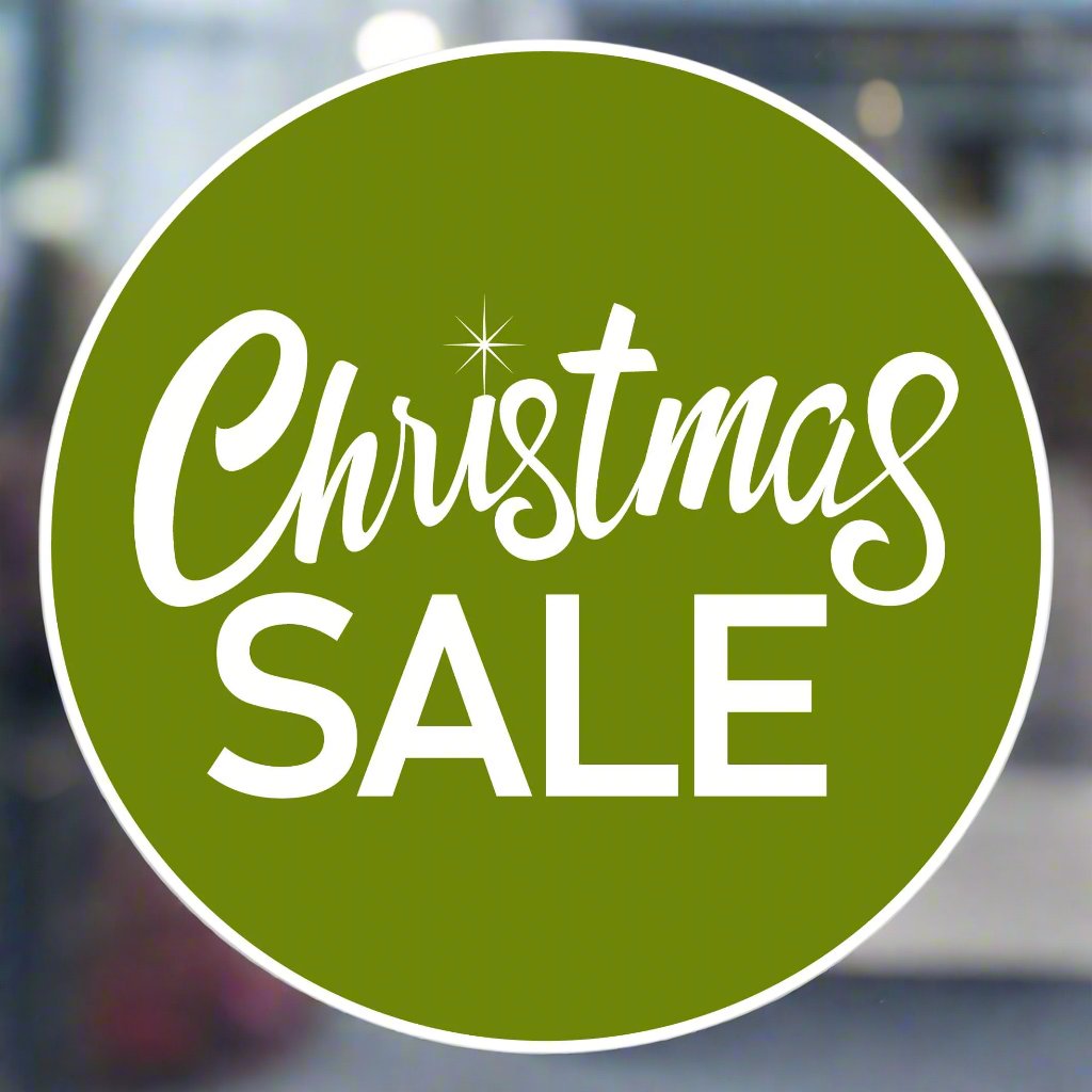 Christmas Sale Window Sticker Design Image Green