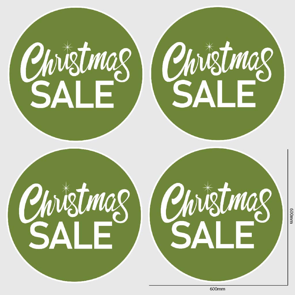 Christmas Sale Window Sticker Size Image Green