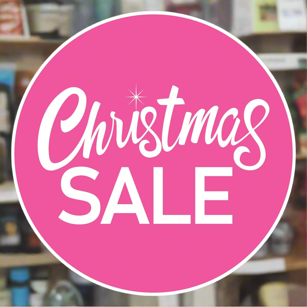 Christmas Sale Window Sticker Design Image Pink