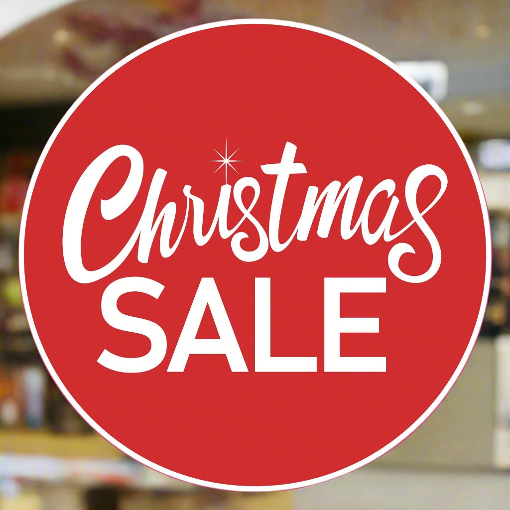 Christmas Sale Window Sticker Design Image Red