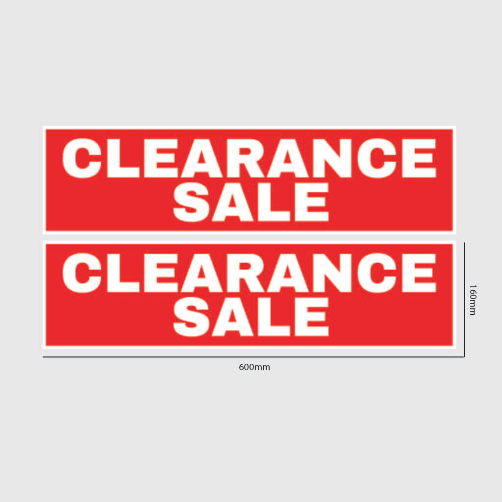 Clearance Sale Window Sticker Black Size Image