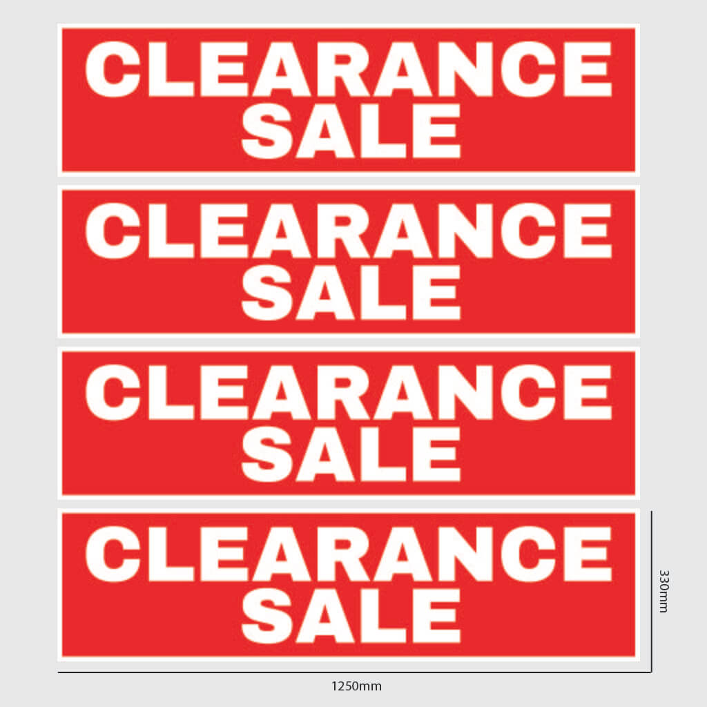 Clearance Sale Window Sticker Red Size Image