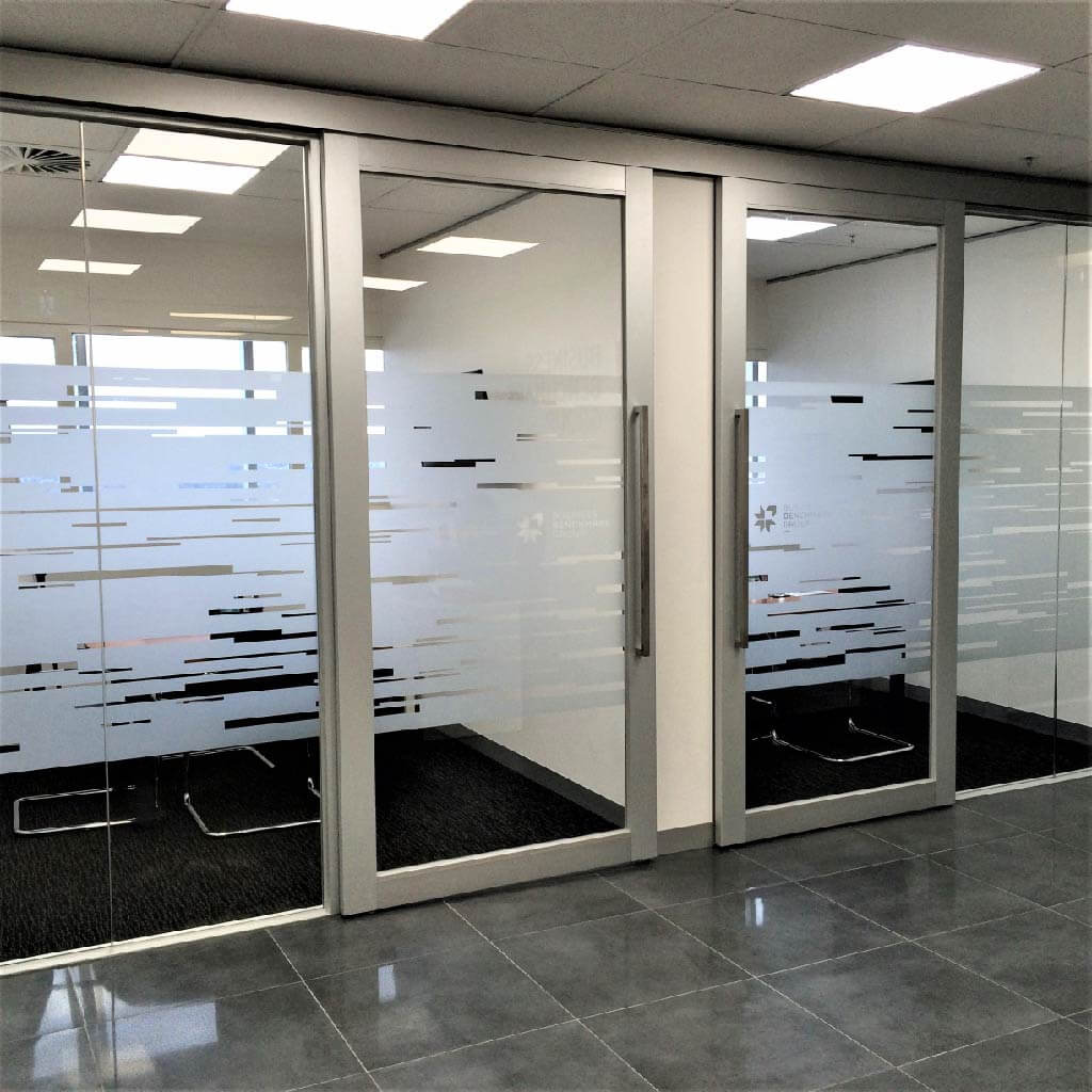 frosted window film on office windows