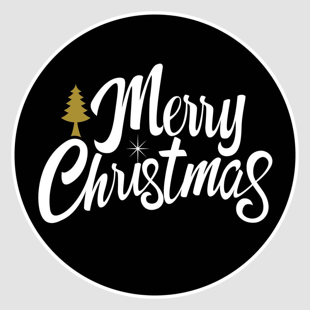 Merry Christmas Window Sticker Design Image Black