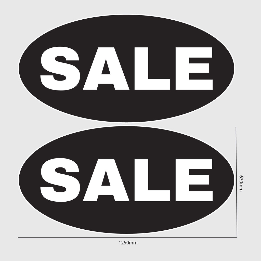 Oval Sale window sticker black