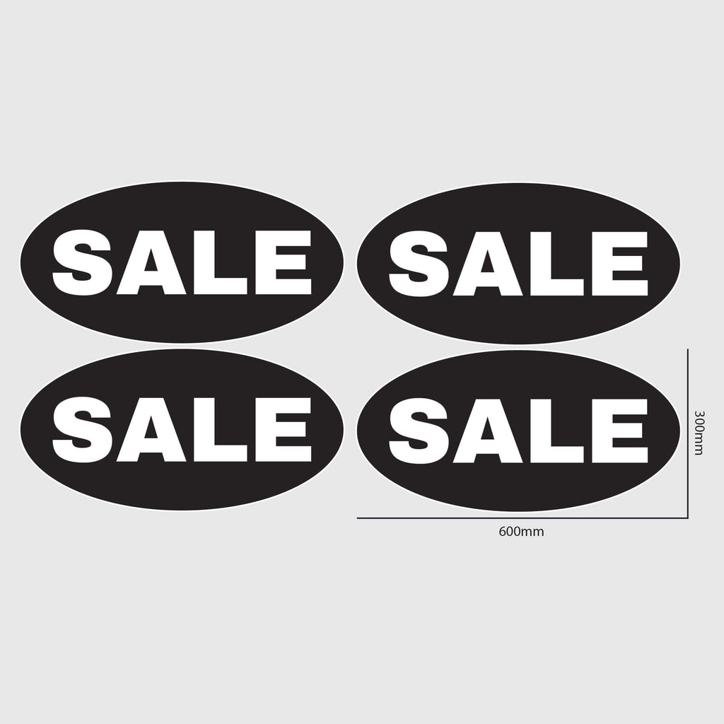 Oval Sale window sticker black