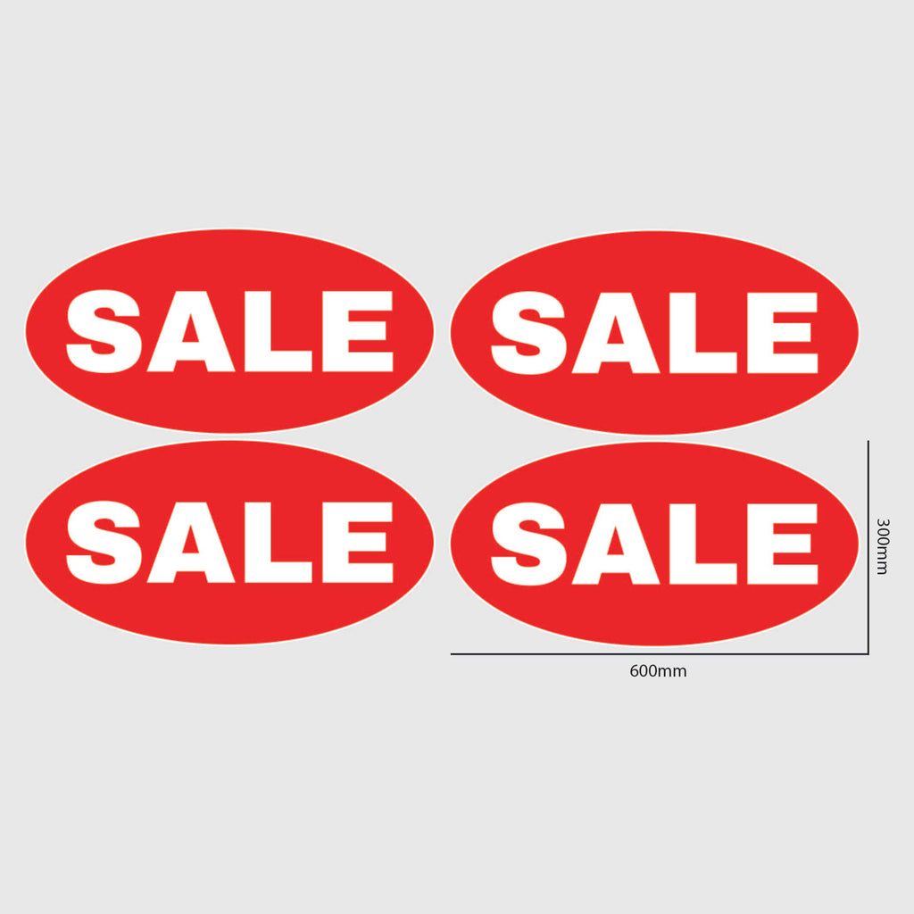 Oval Sale window sticker red