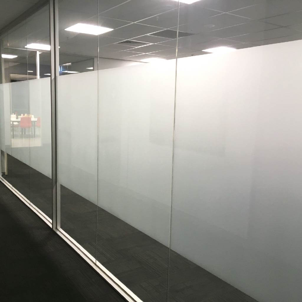 Plain Frosted Window Film installed onto office glass partitions