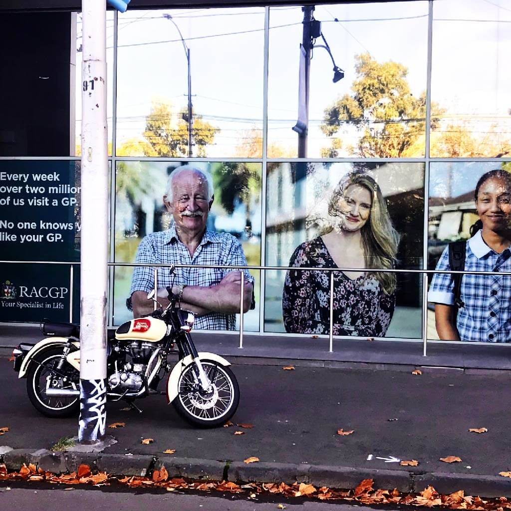 Window graphics in the window at RACGP office CBD