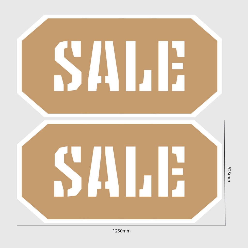 Sale window sticker tag design Brown