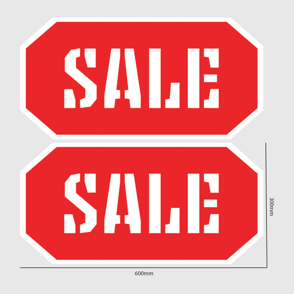 Sale window sticker tag design Red