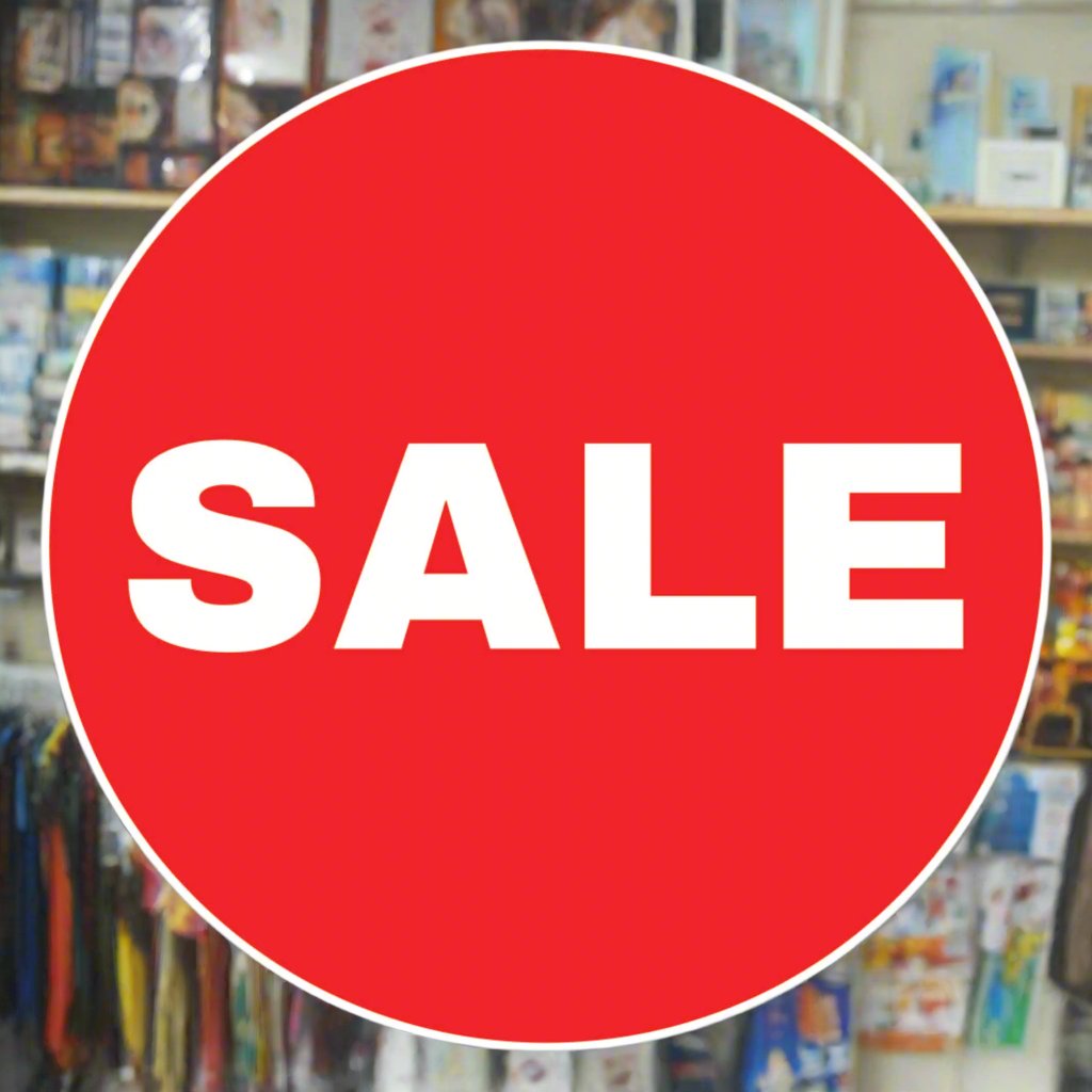 SALE window sticker round red image