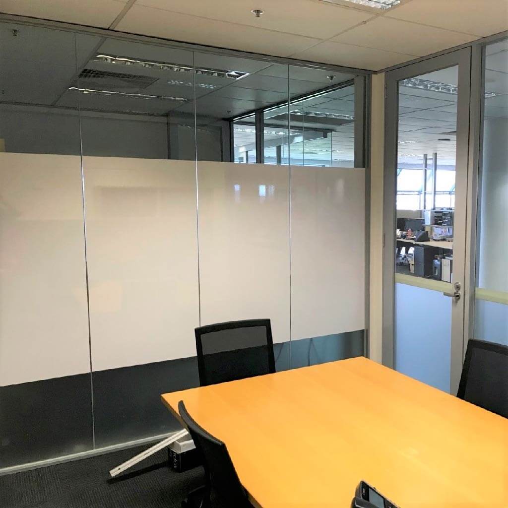 Meeting room with whiteboard window film